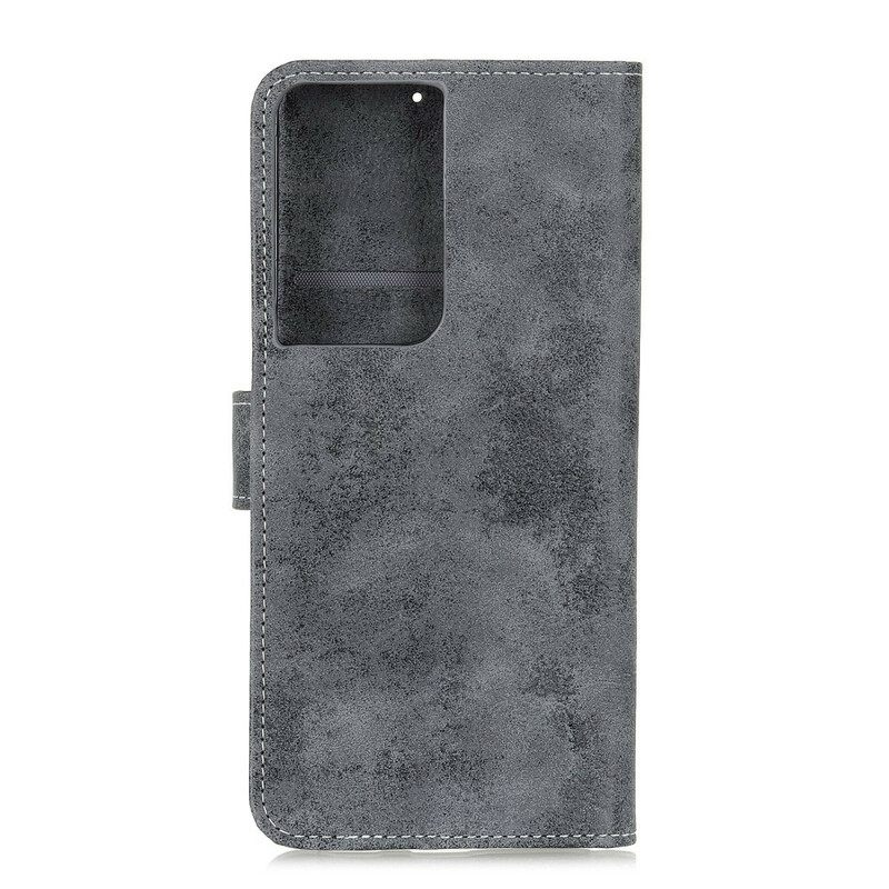 Flip Case Samsung Galaxy S21 Ultra 5G Faux Leather Vintage