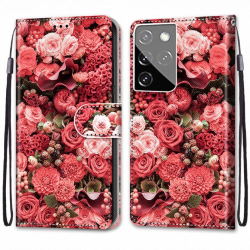 Flip Case Samsung Galaxy S21 Ultra 5G Floral Romance