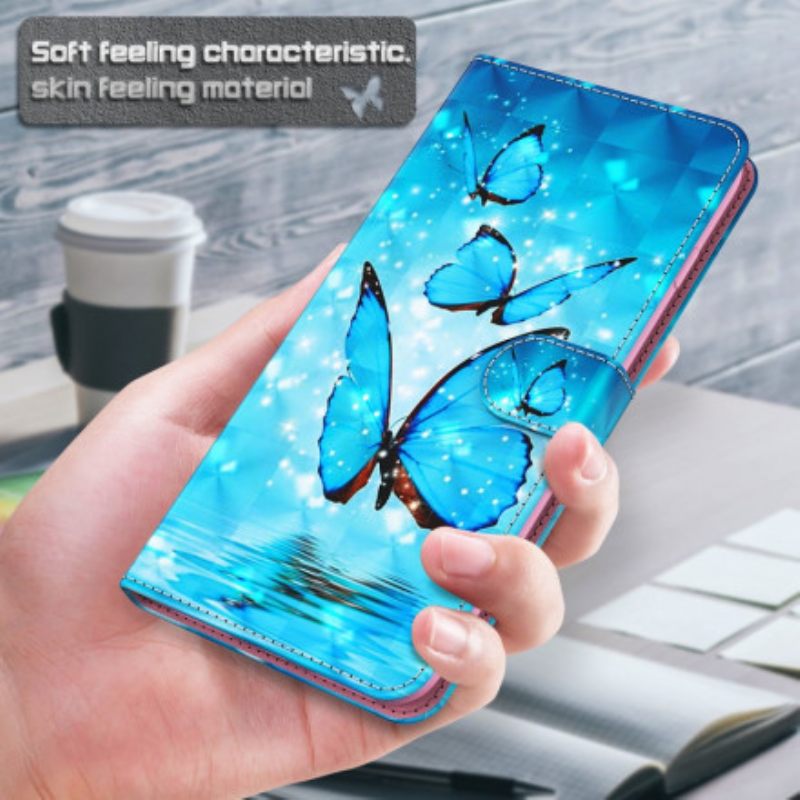 Kotelot Samsung Galaxy S21 Ultra 5G Flying Blue Butterflies