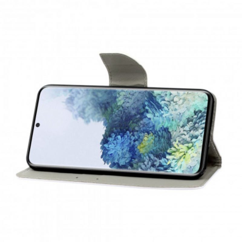 Kotelot Samsung Galaxy S21 Ultra 5G Marble Ja Paljetteja Kaulanauhalla