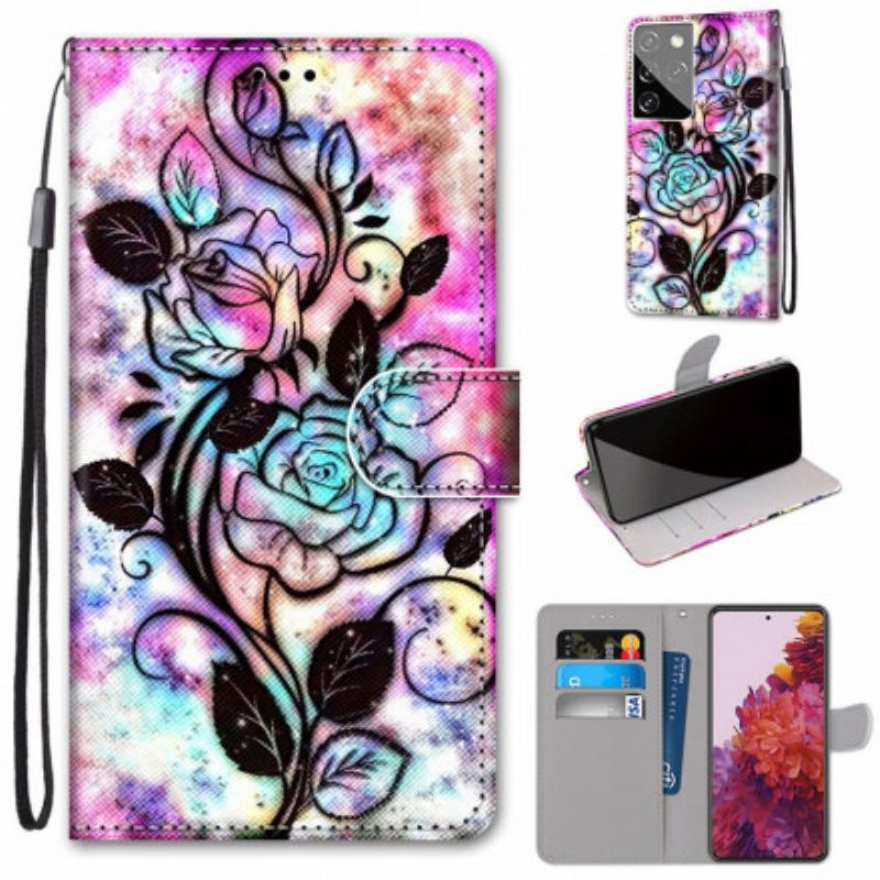 Kotelot Samsung Galaxy S21 Ultra 5G Neon Flowers