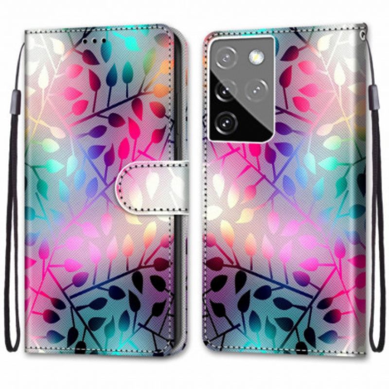 Kotelot Samsung Galaxy S21 Ultra 5G Neon Leaves