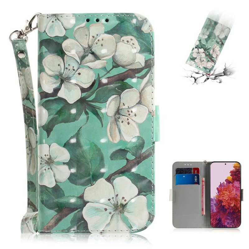 Kotelot Samsung Galaxy S21 Ultra 5G Suojaketju Kuori Strap Flower Branch