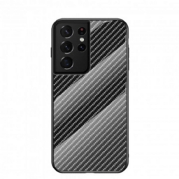 Kuori Samsung Galaxy S21 Ultra 5G Carbon Fiber Karkaistu Lasi