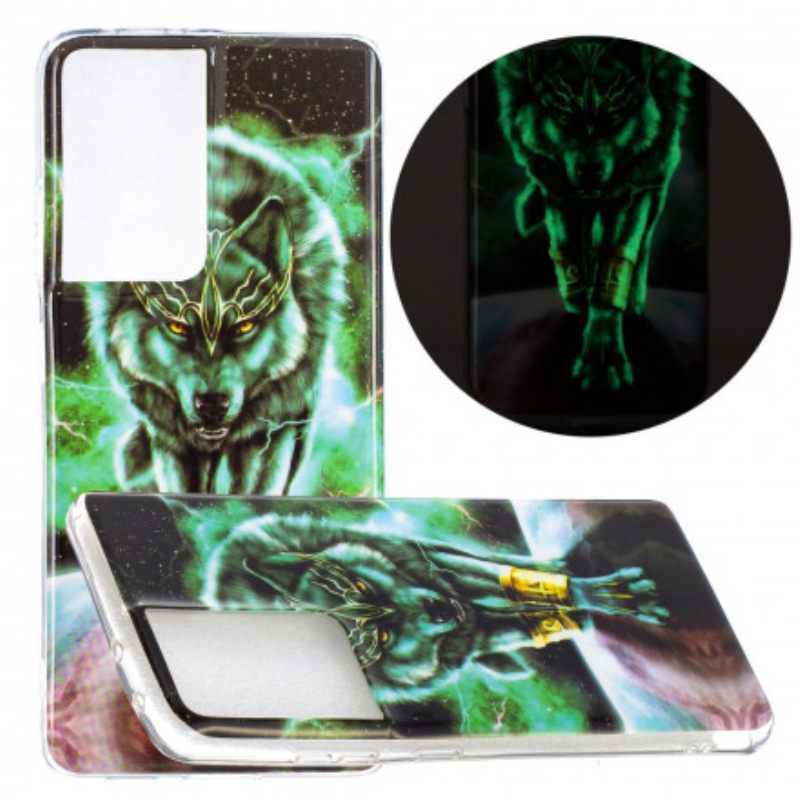 Kuori Samsung Galaxy S21 Ultra 5G Fluorescent Wolf Sarja