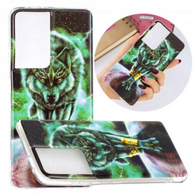 Kuori Samsung Galaxy S21 Ultra 5G Fluorescent Wolf Sarja