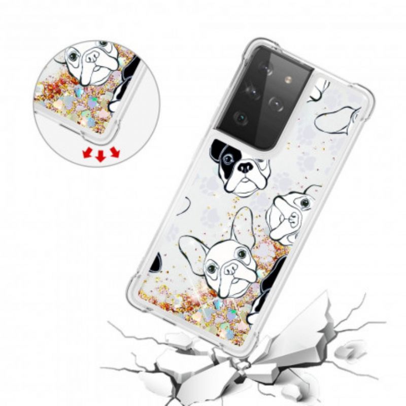 Kuori Samsung Galaxy S21 Ultra 5G Mr Dog Glitter