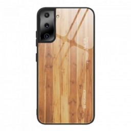 Kuori Samsung Galaxy S21 Ultra 5G Tempered Glass Wood Design