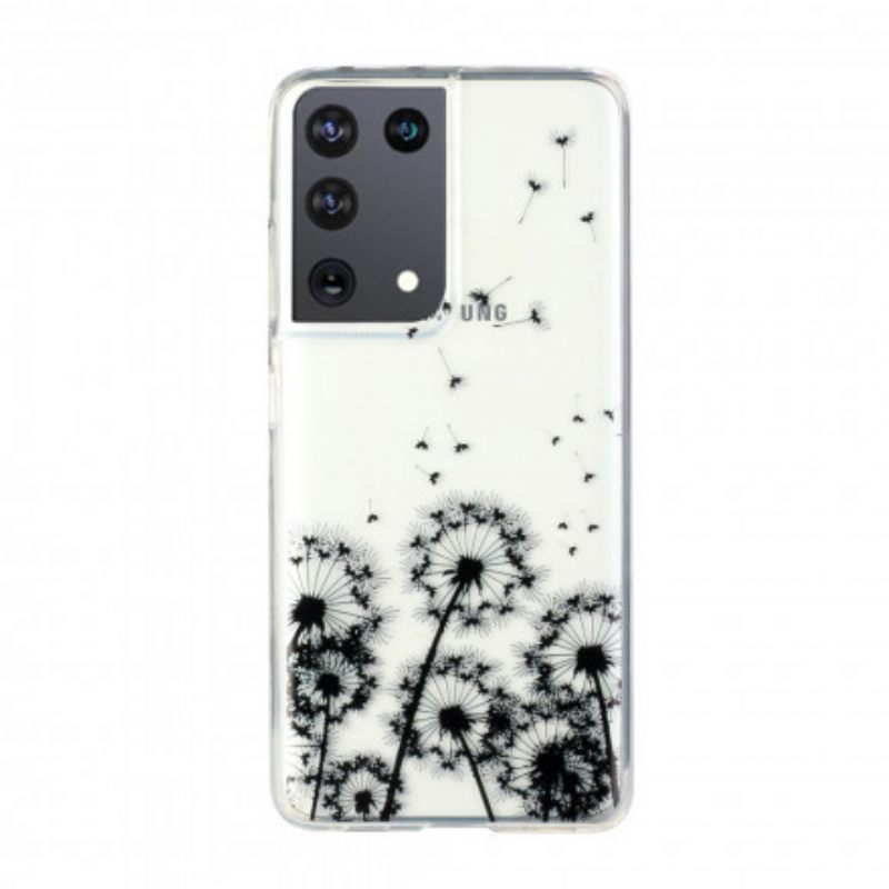 Kuori Samsung Galaxy S21 Ultra 5G Transparent Black Dandelions