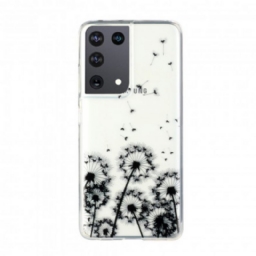 Kuori Samsung Galaxy S21 Ultra 5G Transparent Black Dandelions