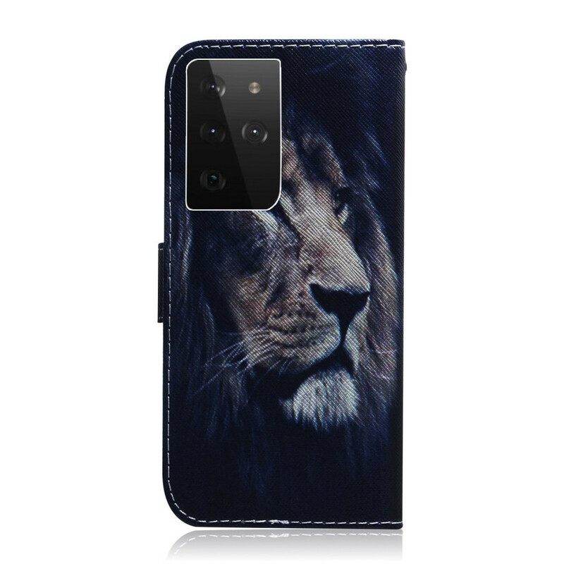 Nahkakotelo Samsung Galaxy S21 Ultra 5G Dreaming Lion