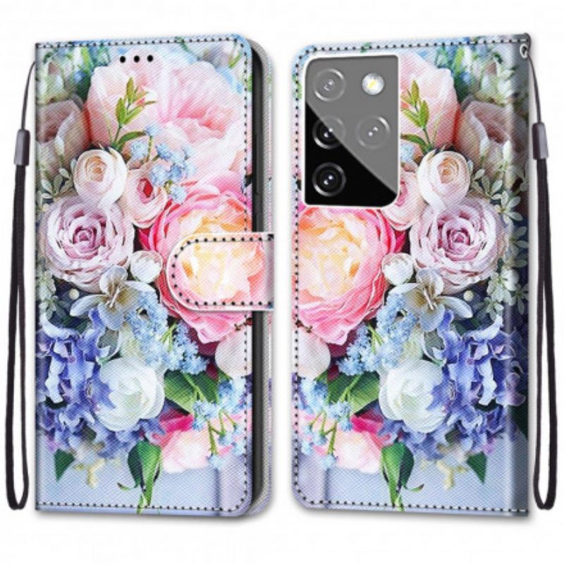 Nahkakotelo Samsung Galaxy S21 Ultra 5G Floral Wonder