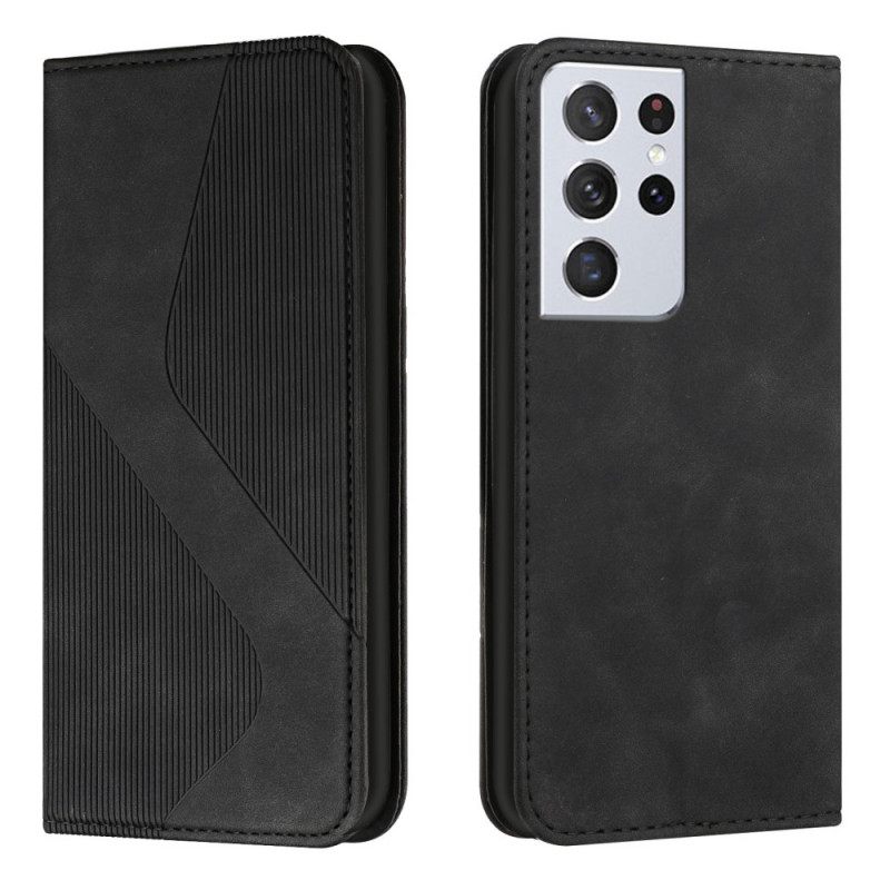 Puhelinkuoret Samsung Galaxy S21 Ultra 5G Kotelot Flip Style Leather S-design