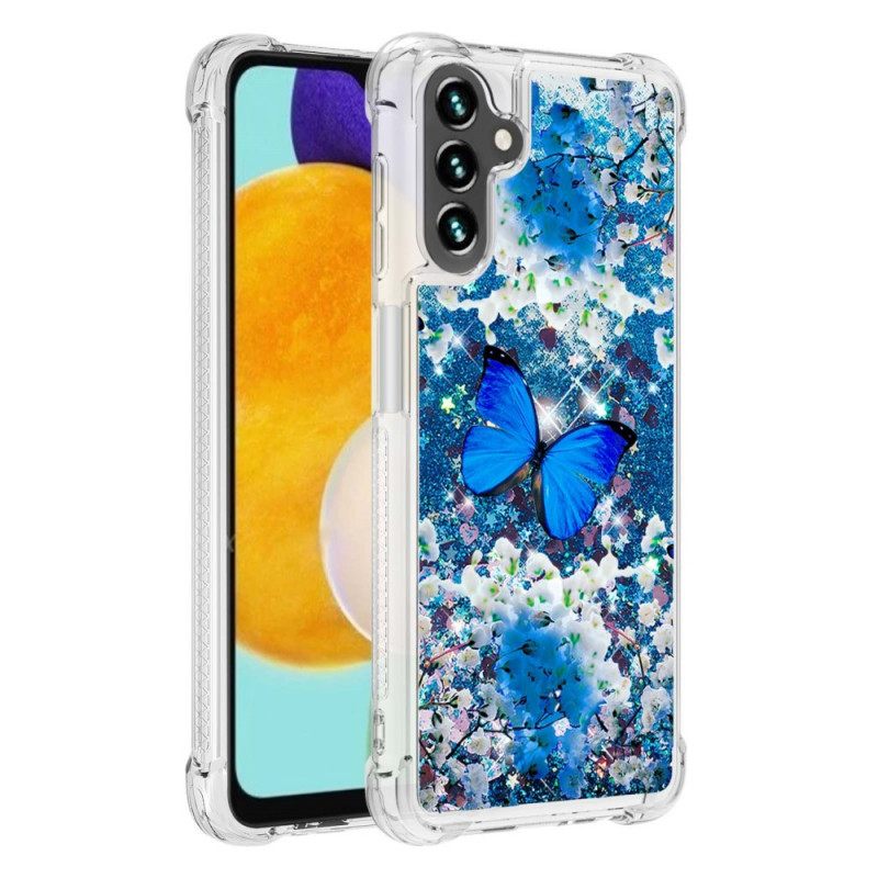 Case Samsung Galaxy A13 5G Glitter Blue Butterflies