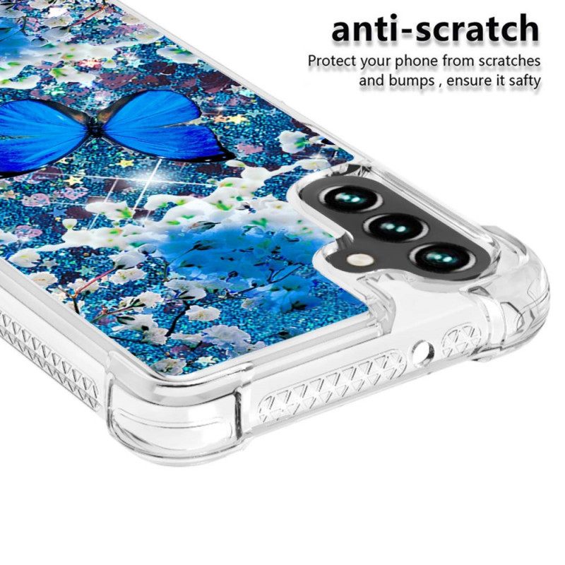 Case Samsung Galaxy A13 5G Glitter Blue Butterflies