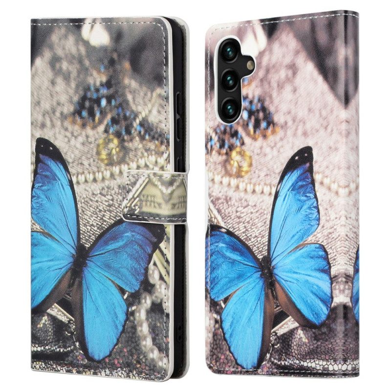 Flip Case Samsung Galaxy A13 5G Blue Butterfly