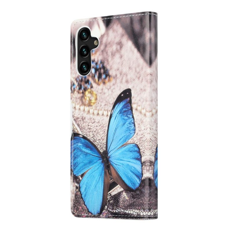 Flip Case Samsung Galaxy A13 5G Blue Butterfly