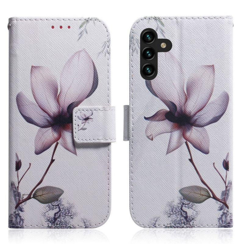 Flip Case Samsung Galaxy A13 5G Vanha Ruusukukka