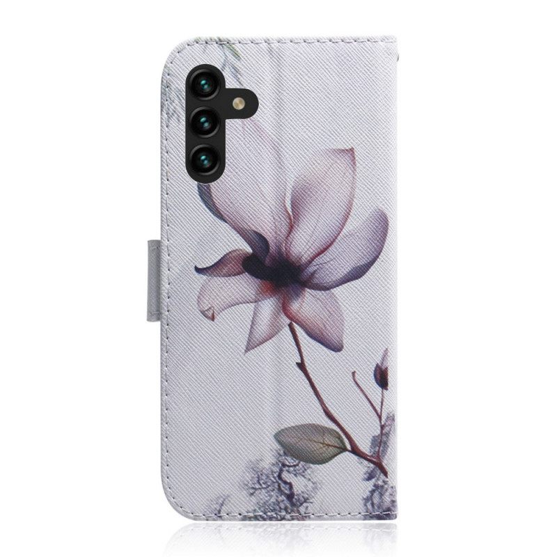 Flip Case Samsung Galaxy A13 5G Vanha Ruusukukka