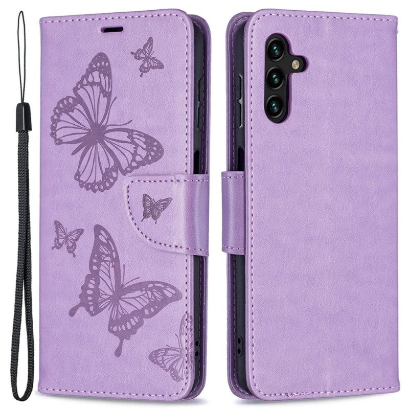 Kotelot Samsung Galaxy A13 5G Butterflies In Flight With Lanyard