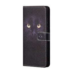 Kotelot Samsung Galaxy A13 5G Suojaketju Kuori Black Cat Eyes Hihnalla