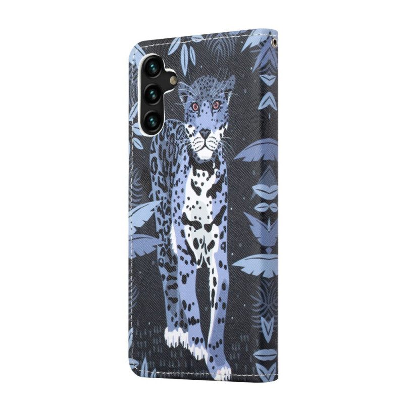 Kotelot Samsung Galaxy A13 5G Suojaketju Kuori Leopard Hihnalla