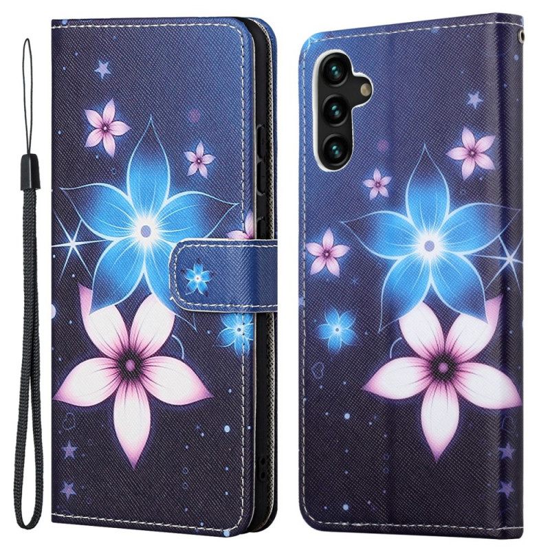 Kotelot Samsung Galaxy A13 5G Suojaketju Kuori Lunar Strap Flowers