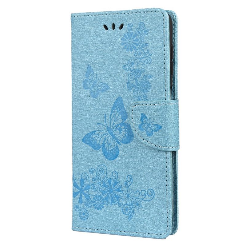 Kotelot Samsung Galaxy A13 5G Suojaketju Kuori Splendid Butterflies Hihnalla