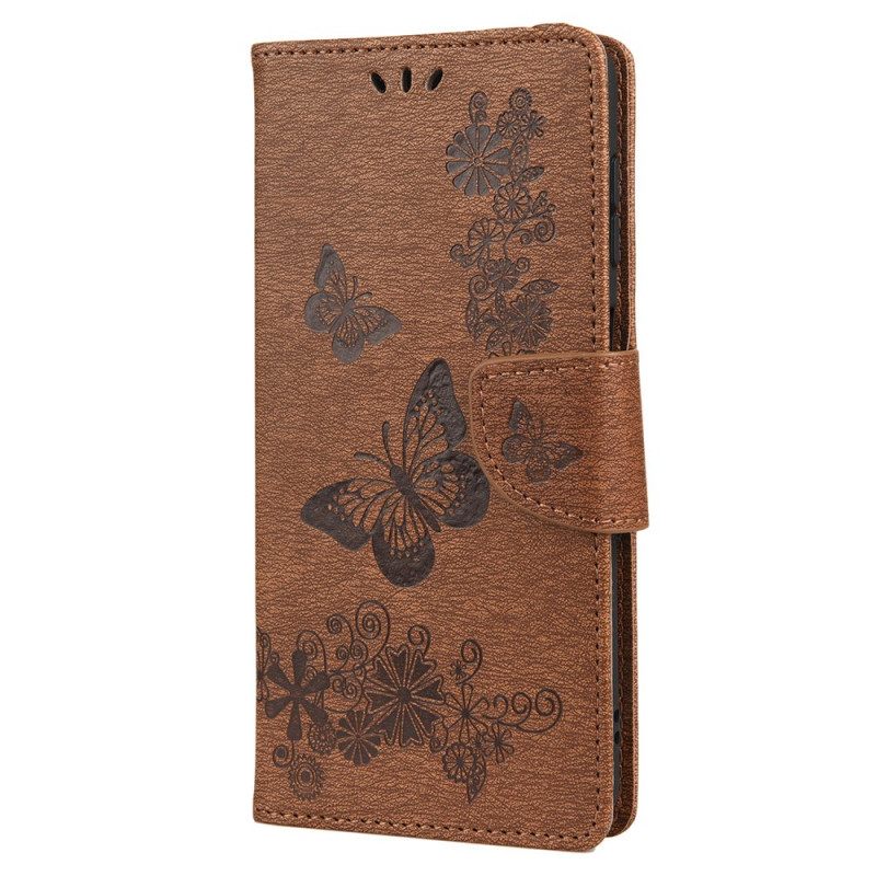 Kotelot Samsung Galaxy A13 5G Suojaketju Kuori Splendid Butterflies Hihnalla