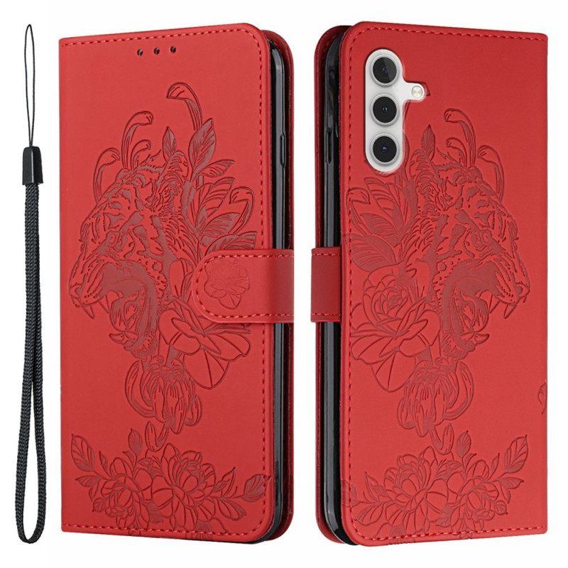 Kotelot Samsung Galaxy A13 5G Suojaketju Kuori Tiger Baroque Strap