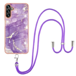 Kuori Samsung Galaxy A13 5G Kiristysnyörillä Cord Marble Designille