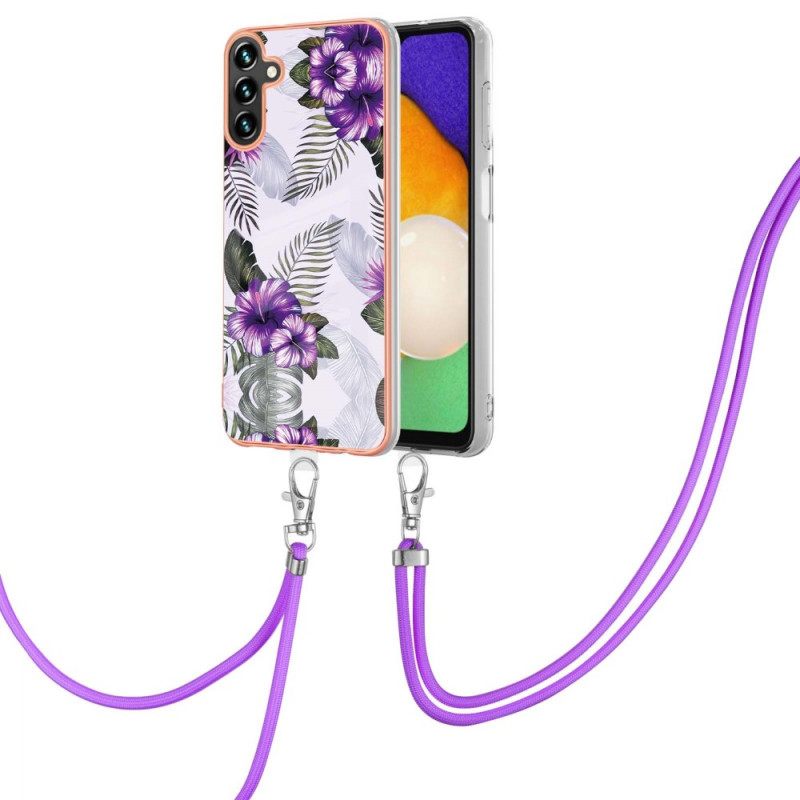 Kuori Samsung Galaxy A13 5G Kiristysnyörillä Flower Cordille