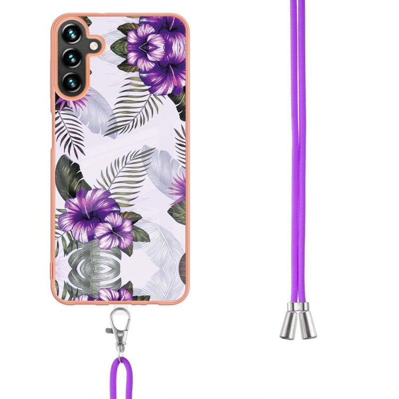 Kuori Samsung Galaxy A13 5G Kiristysnyörillä Flower Cordille