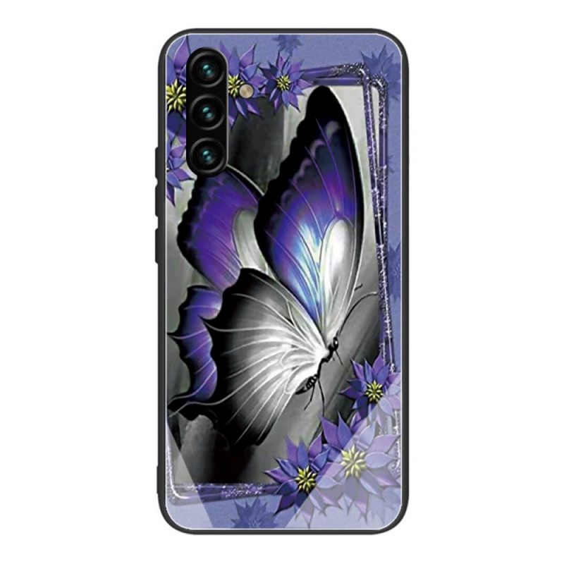 Kuori Samsung Galaxy A13 5G Purple Butterfly Karkaistu Lasi