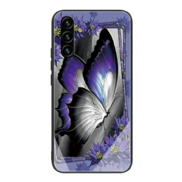 Kuori Samsung Galaxy A13 5G Purple Butterfly Karkaistu Lasi