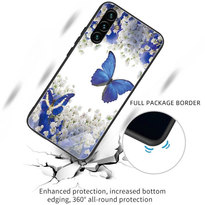 Kuori Samsung Galaxy A13 5G Tempered Glass Butterflies Design