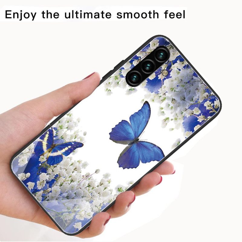 Kuori Samsung Galaxy A13 5G Tempered Glass Butterflies Design