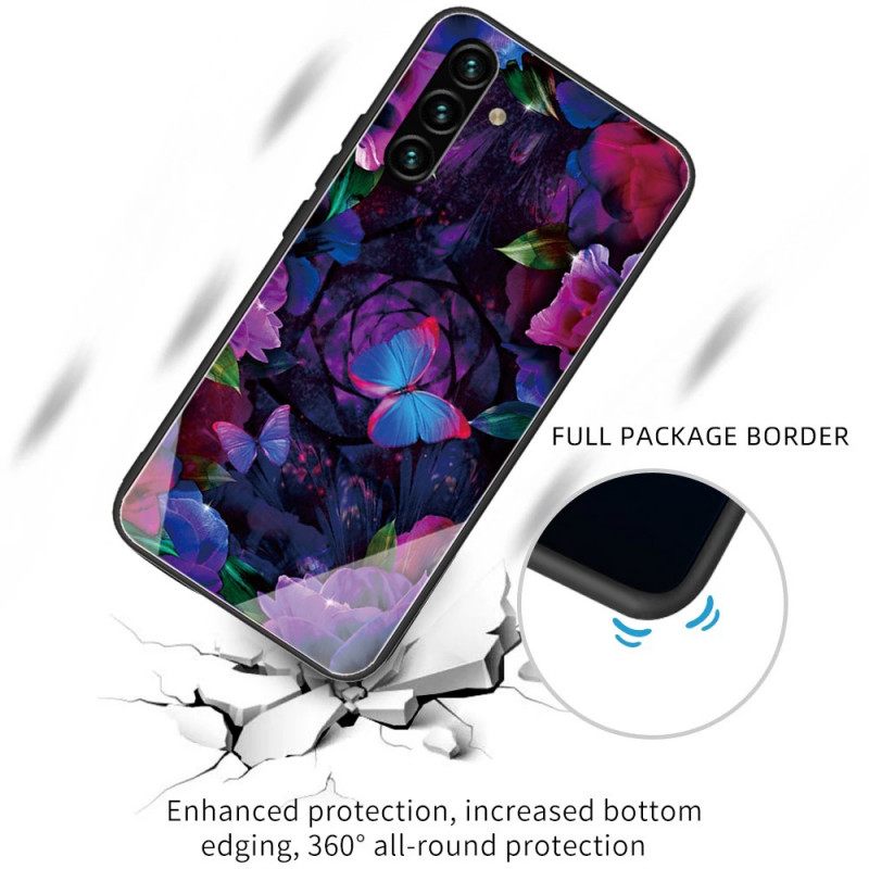 Kuori Samsung Galaxy A13 5G Tempered Glass Butterflies Variation