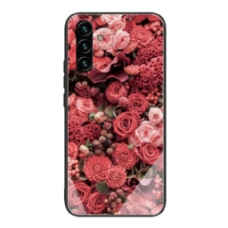 Kuori Samsung Galaxy A13 5G Tempered Glass Rose Flowers