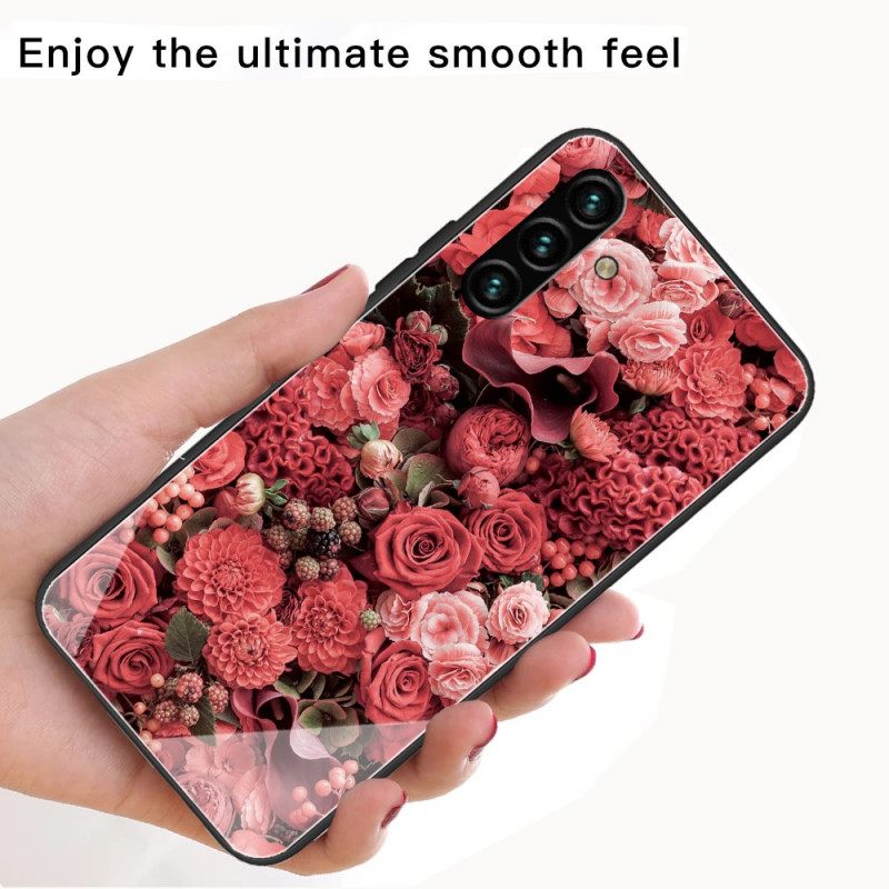 Kuori Samsung Galaxy A13 5G Tempered Glass Rose Flowers