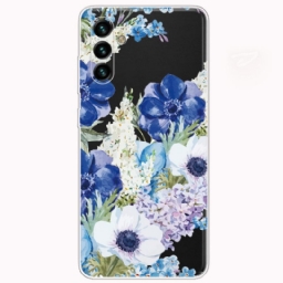 Kuori Samsung Galaxy A13 5G Watercolour Blue Flowers