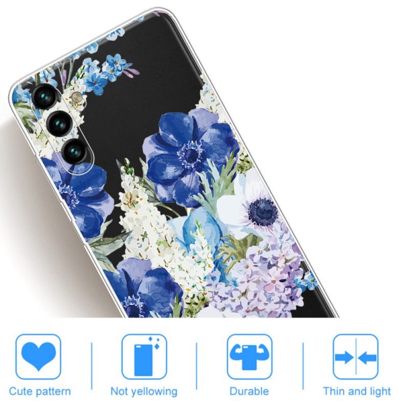 Kuori Samsung Galaxy A13 5G Watercolour Blue Flowers