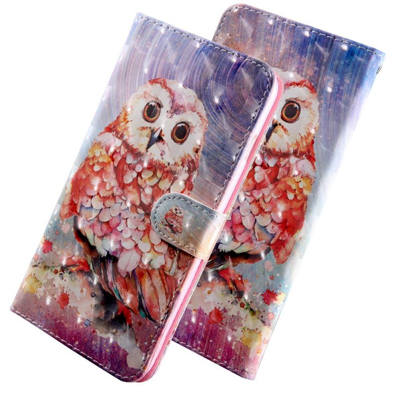 Nahkakotelo Samsung Galaxy A13 5G Owl The Painter