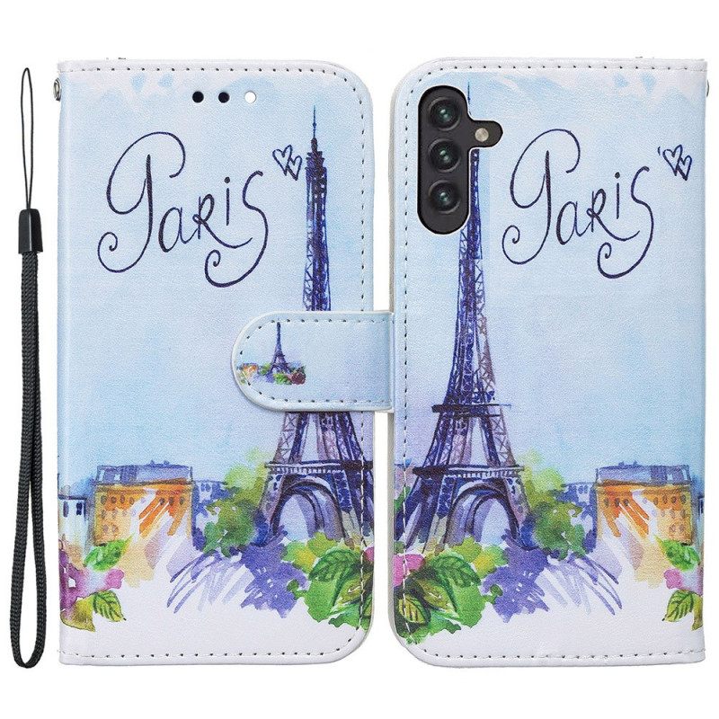 Nahkakotelo Samsung Galaxy A13 5G Painting Paris