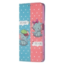 Puhelinkuoret Samsung Galaxy A13 5G Kotelot Flip Baby Elephants