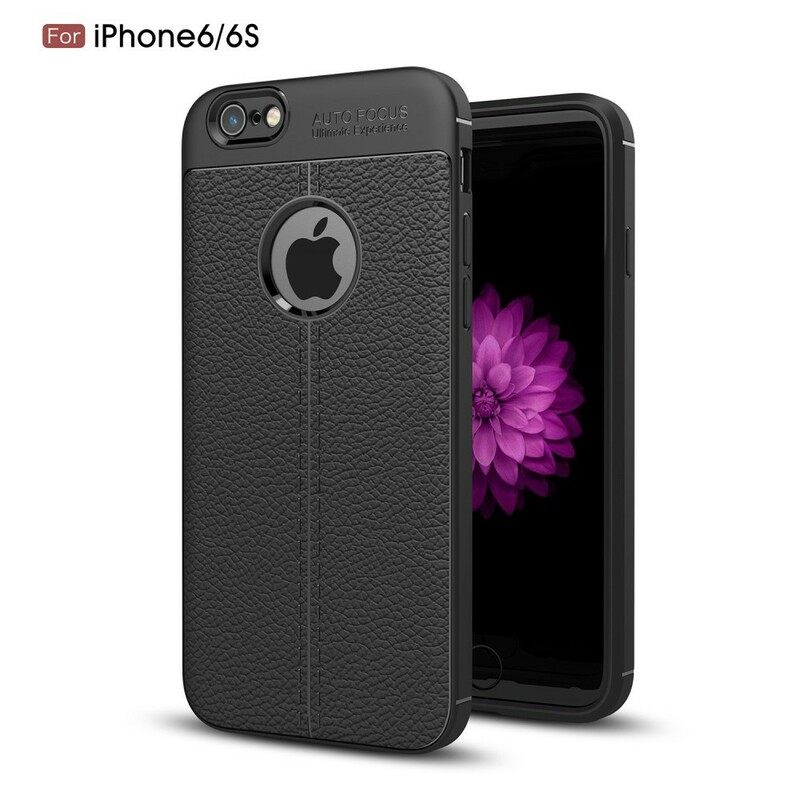 Case iPhone 6 / 6S Double Line Litchi Leather Effect