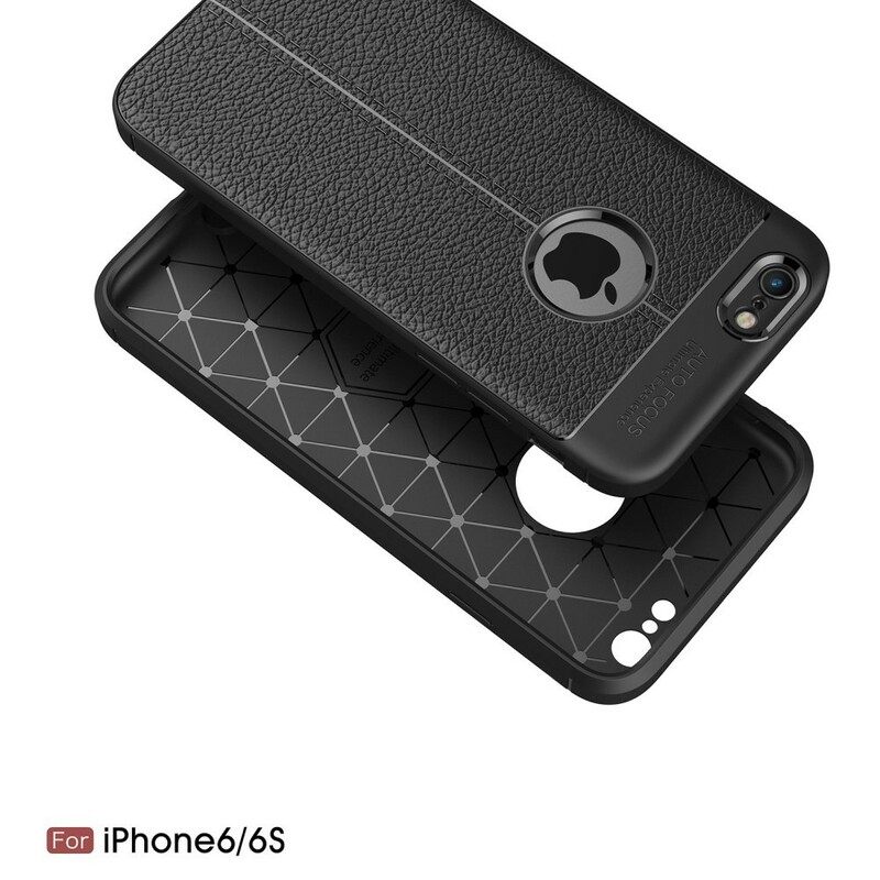 Case iPhone 6 / 6S Double Line Litchi Leather Effect