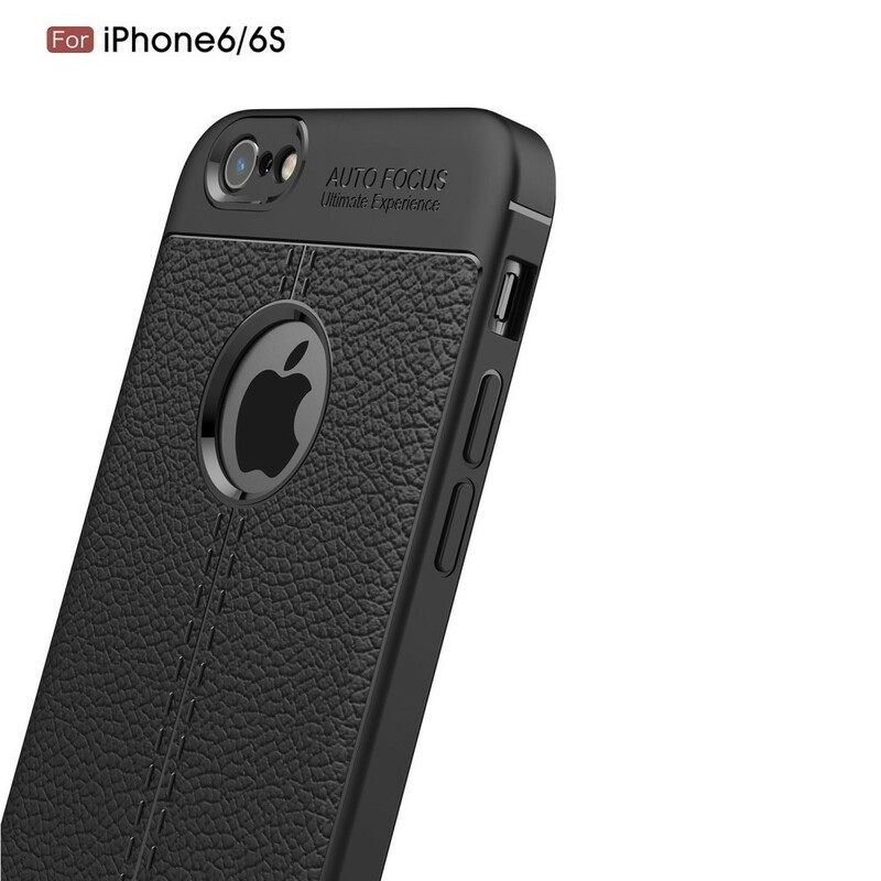 Case iPhone 6 / 6S Double Line Litchi Leather Effect