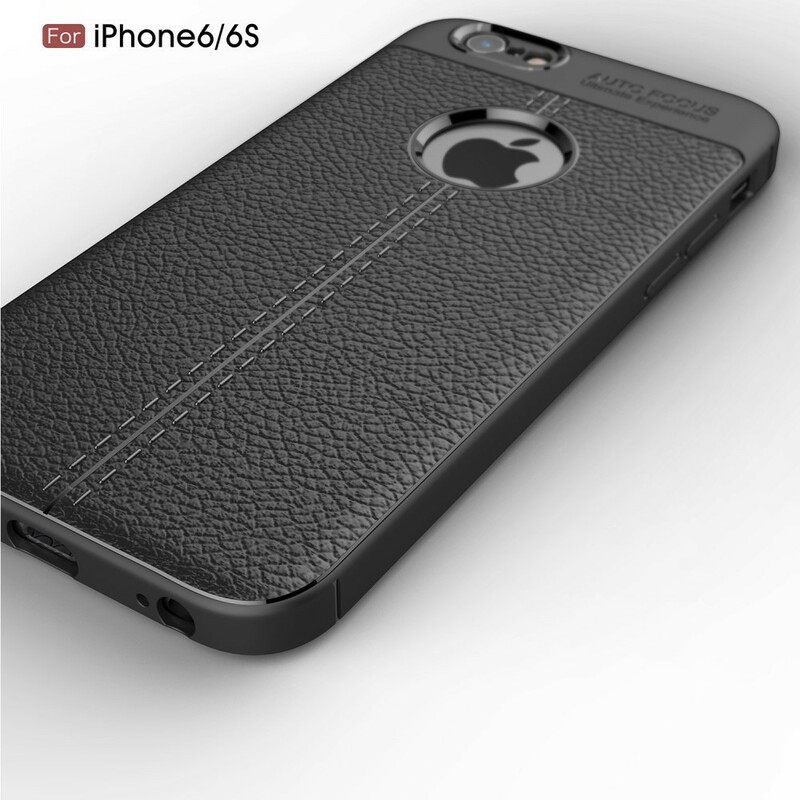 Case iPhone 6 / 6S Double Line Litchi Leather Effect