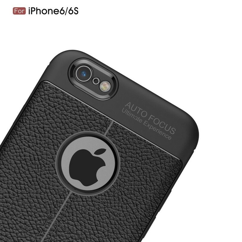 Case iPhone 6 / 6S Double Line Litchi Leather Effect